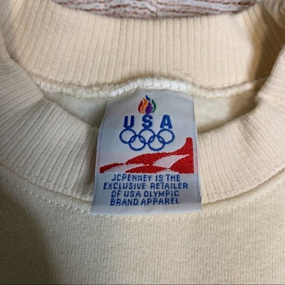 Vintage USA Olympics Cream Sweater Size Small - Picture 2 of 8